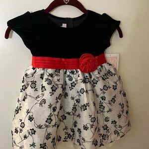 Bonnie Baby Girls Special Occasion Dress Black &White Size 24 Months NWT